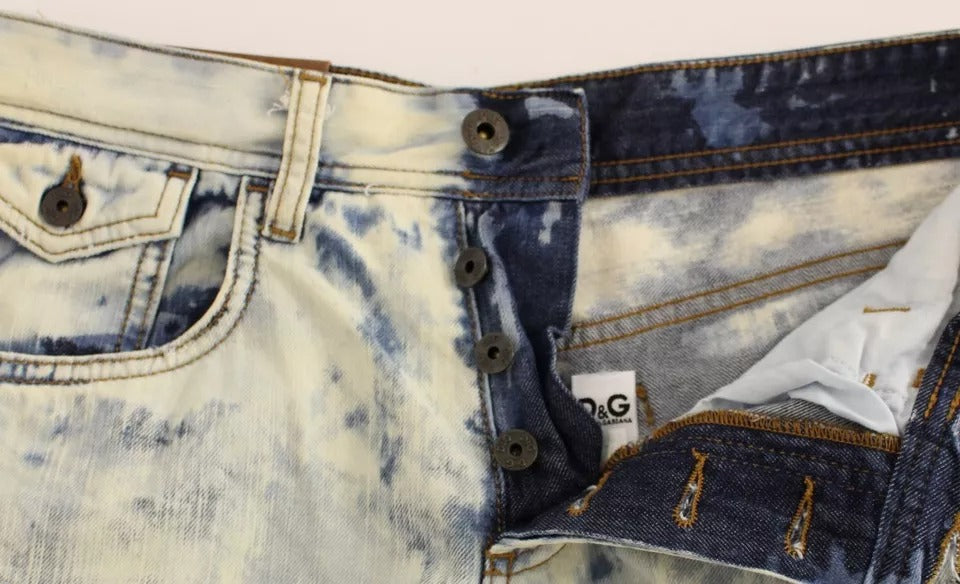 Pantalones cortos vaqueros de algodón lavado D&amp;G en azul