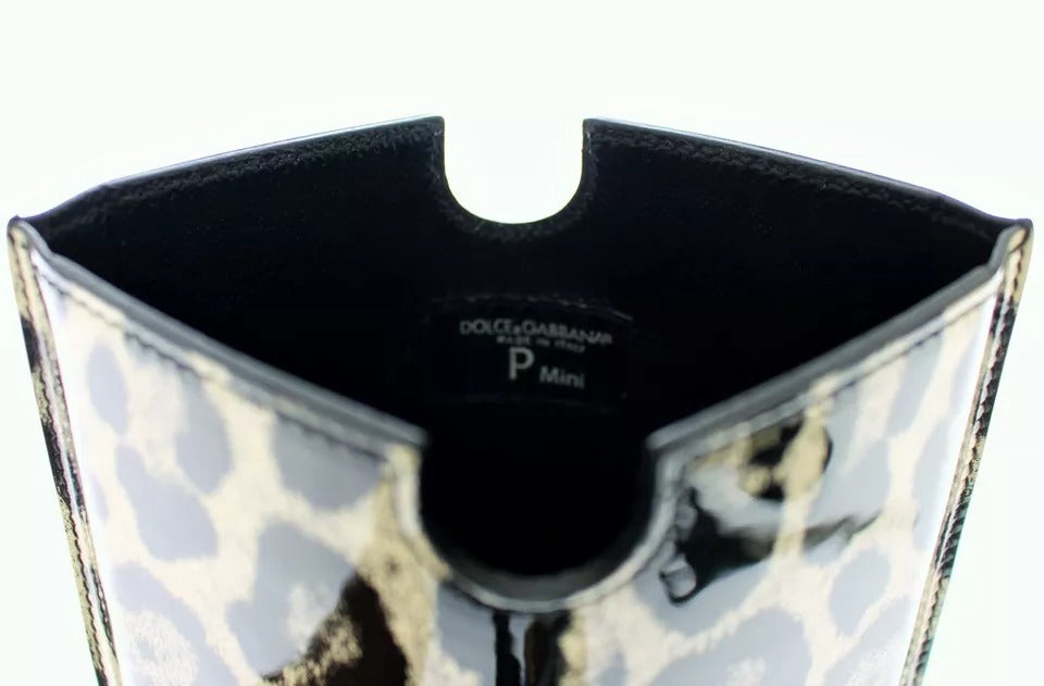 Funda de cuero para eBook y tableta con estampado de leopardo blanco