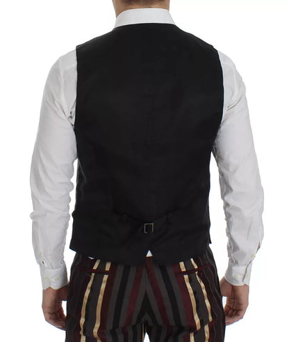 Traje de chaleco de tres piezas ajustado con rayas multicolores