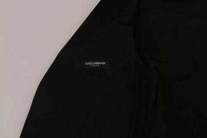 Chaleco de lana negra con logotipo