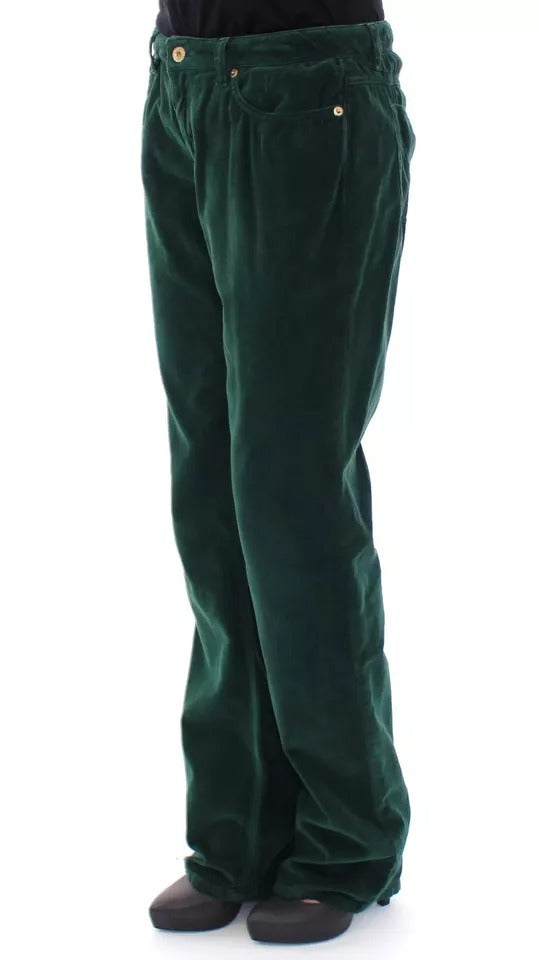 Pantalones D&amp;G de pana de algodón verde con corte SLIMMY