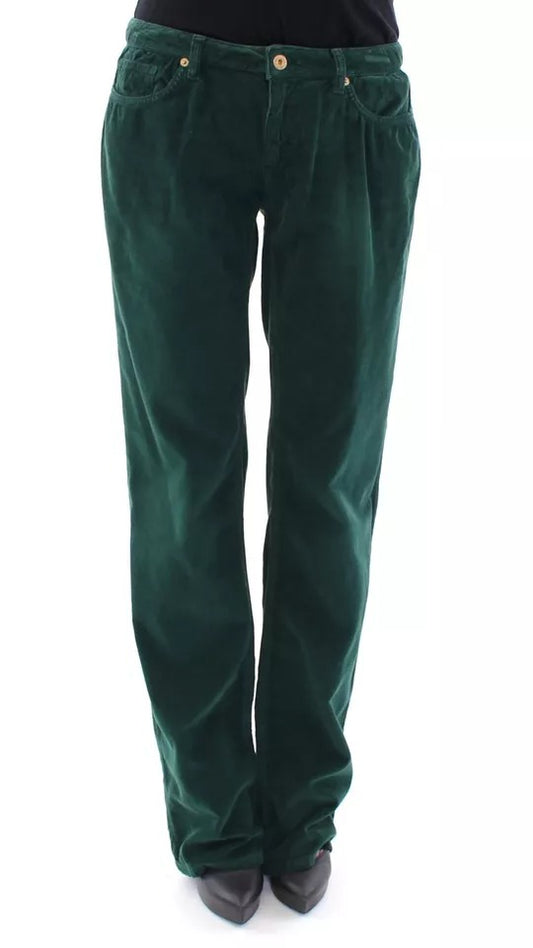 Pantalones D&amp;G de pana de algodón verde con corte SLIMMY
