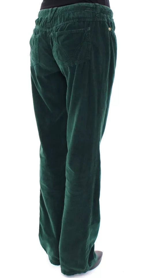 Pantalones D&amp;G de pana de algodón verde con corte SLIMMY