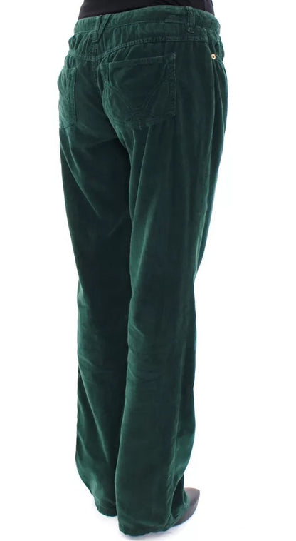 Pantalones D&amp;G de pana de algodón verde con corte SLIMMY