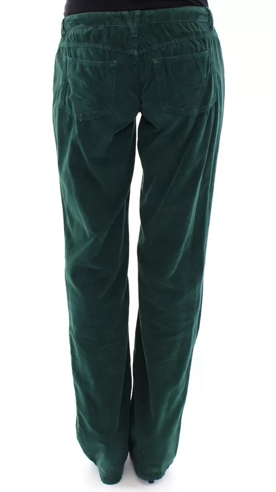 Pantalones D&amp;G de pana de algodón verde con corte SLIMMY