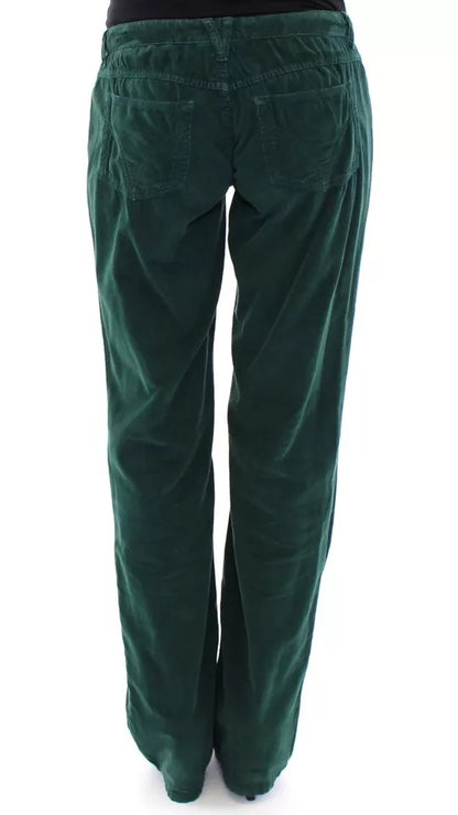 Pantalones D&amp;G de pana de algodón verde con corte SLIMMY