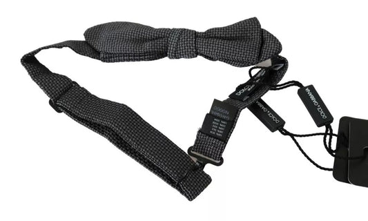 Corbata de lazo de seda gris estampada para hombre