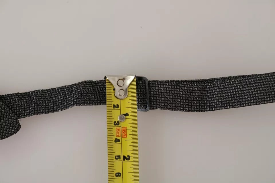 Corbata de lazo de seda gris estampada para hombre