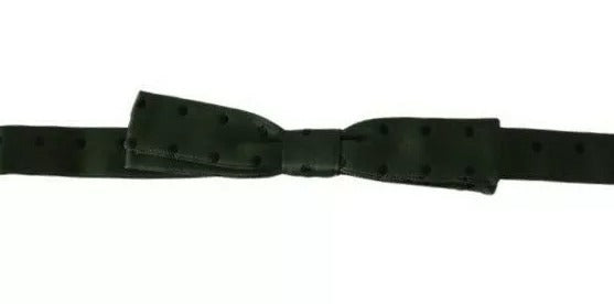 Corbata de seda verde con lunares para hombre