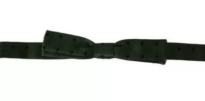 Corbata de seda verde con lunares para hombre