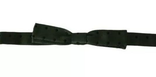Corbata de seda verde con lunares para hombre