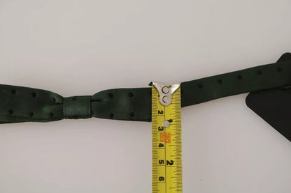Corbata de seda verde con lunares para hombre