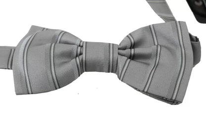 Pajarita de mariposa ajustable con cuello y forro gris claro