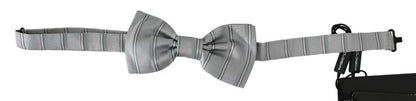 Pajarita de mariposa ajustable con cuello y forro gris claro