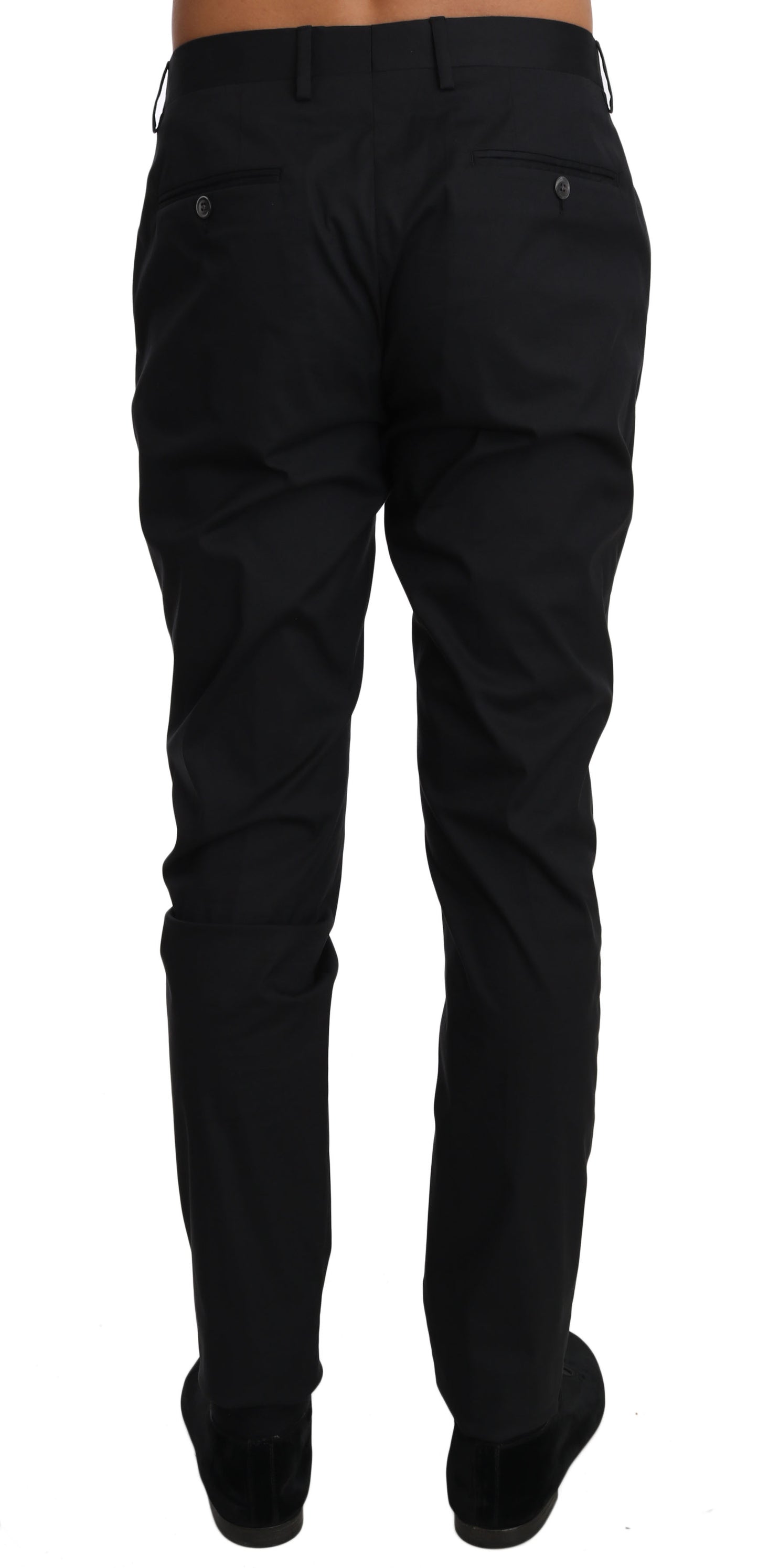 Pantalones formales elegantes de mezcla de lana negros