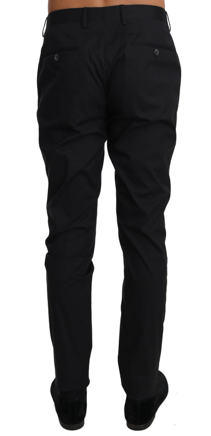 Pantalones formales elegantes de mezcla de lana negros