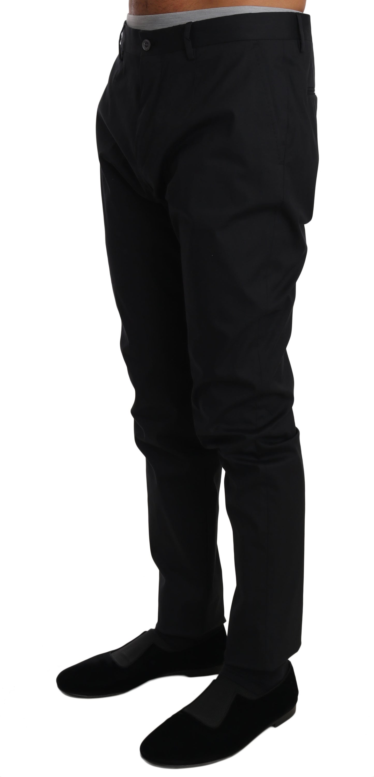 Pantalones formales elegantes de mezcla de lana negros