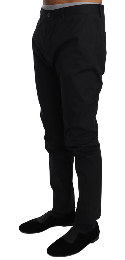 Pantalones formales elegantes de mezcla de lana negros