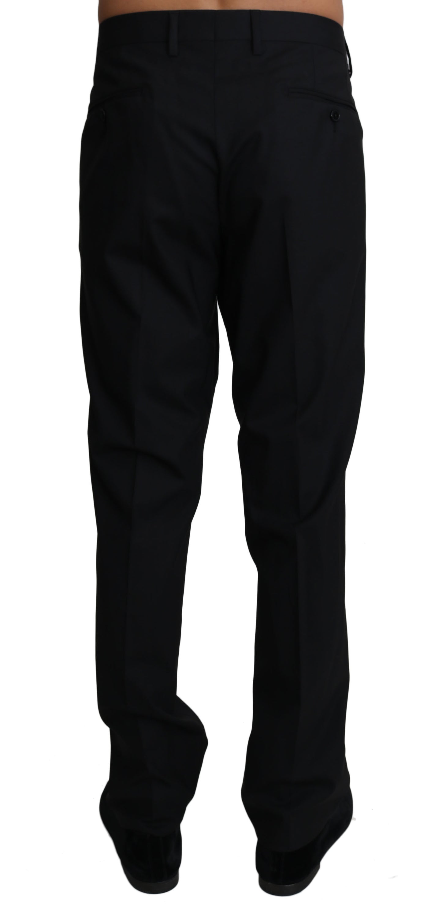 Pantalones formales elegantes de mezcla de lana negros