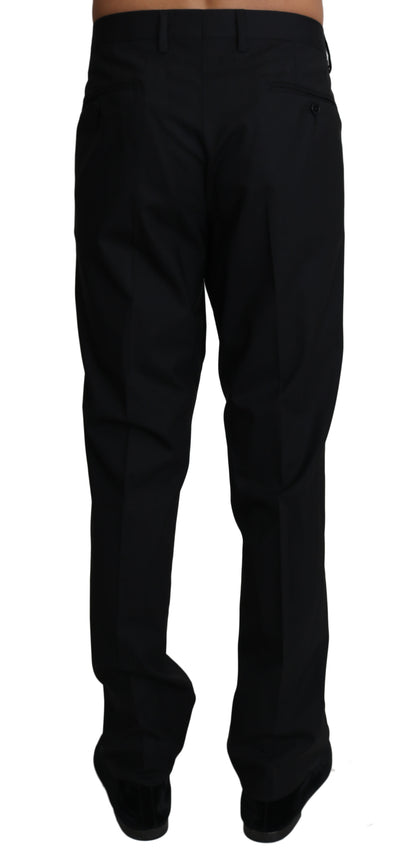 Pantalones formales elegantes de mezcla de lana negros