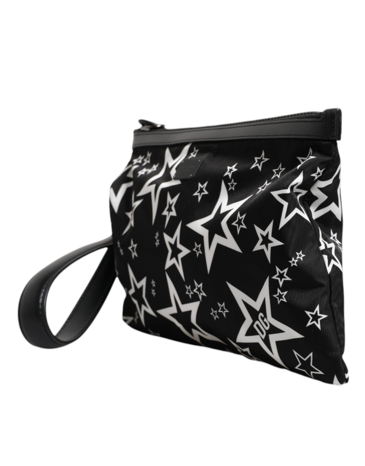 Bolso de mano con estampado de estrellas blancas y negras