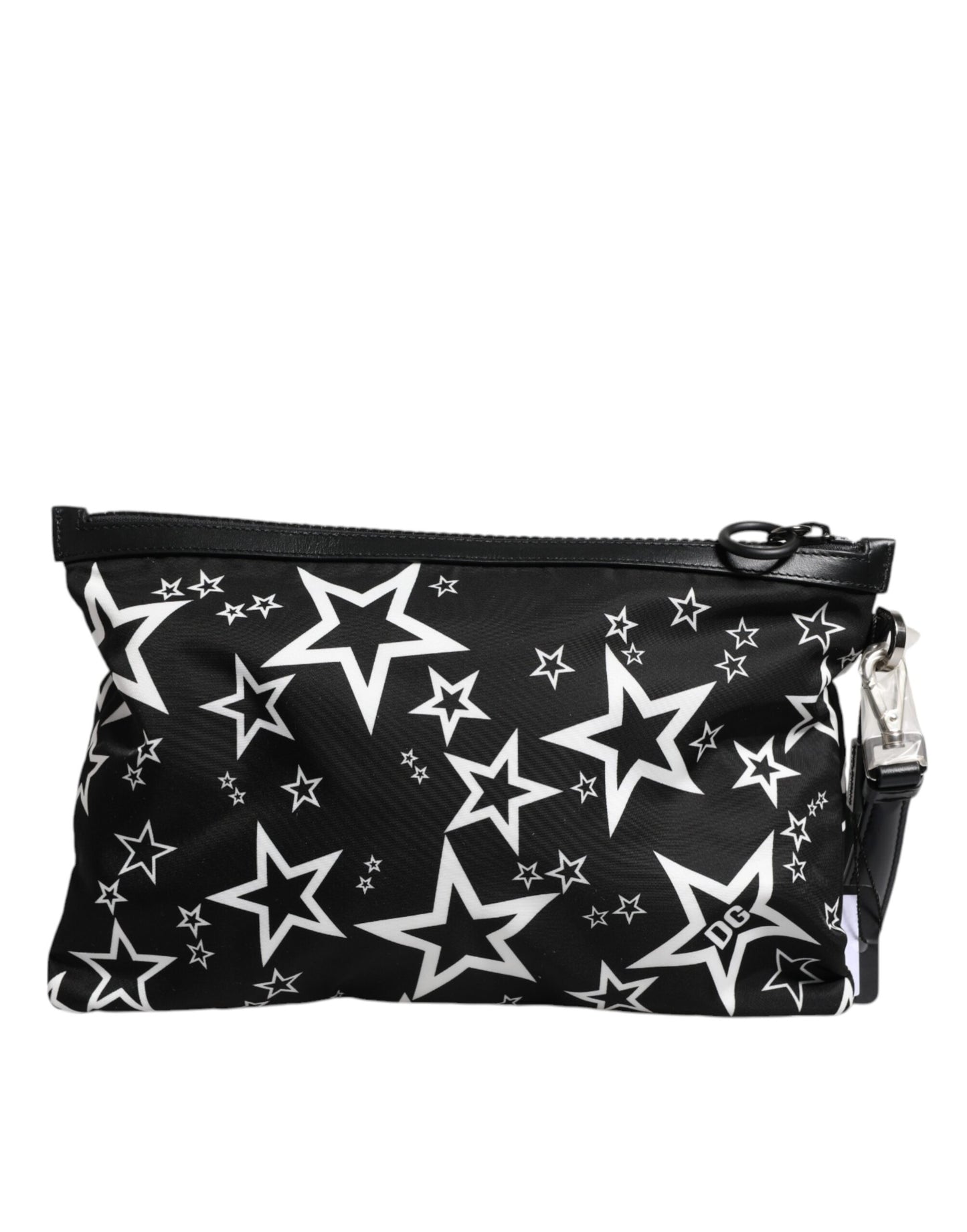 Bolso de mano con estampado de estrellas blancas y negras