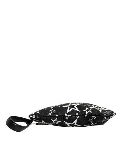 Bolso de mano con estampado de estrellas blancas y negras