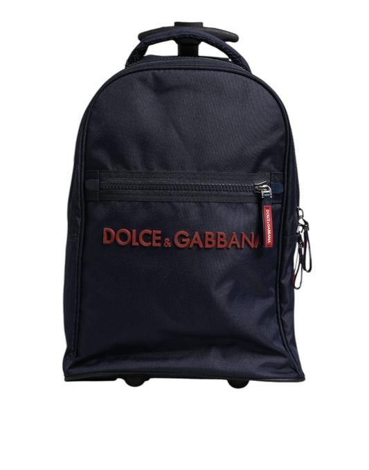 Mochila con ruedas para niños, de poliéster azul y rojo