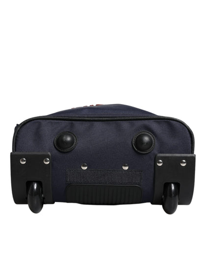 Mochila con ruedas para niños, de poliéster azul y rojo