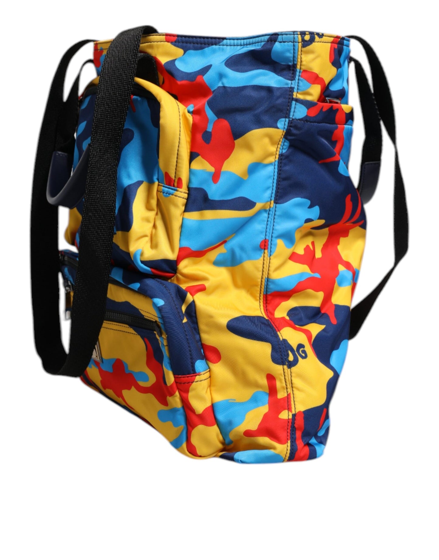 Bolsa de compras de nailon con estampado de camuflaje multicolor