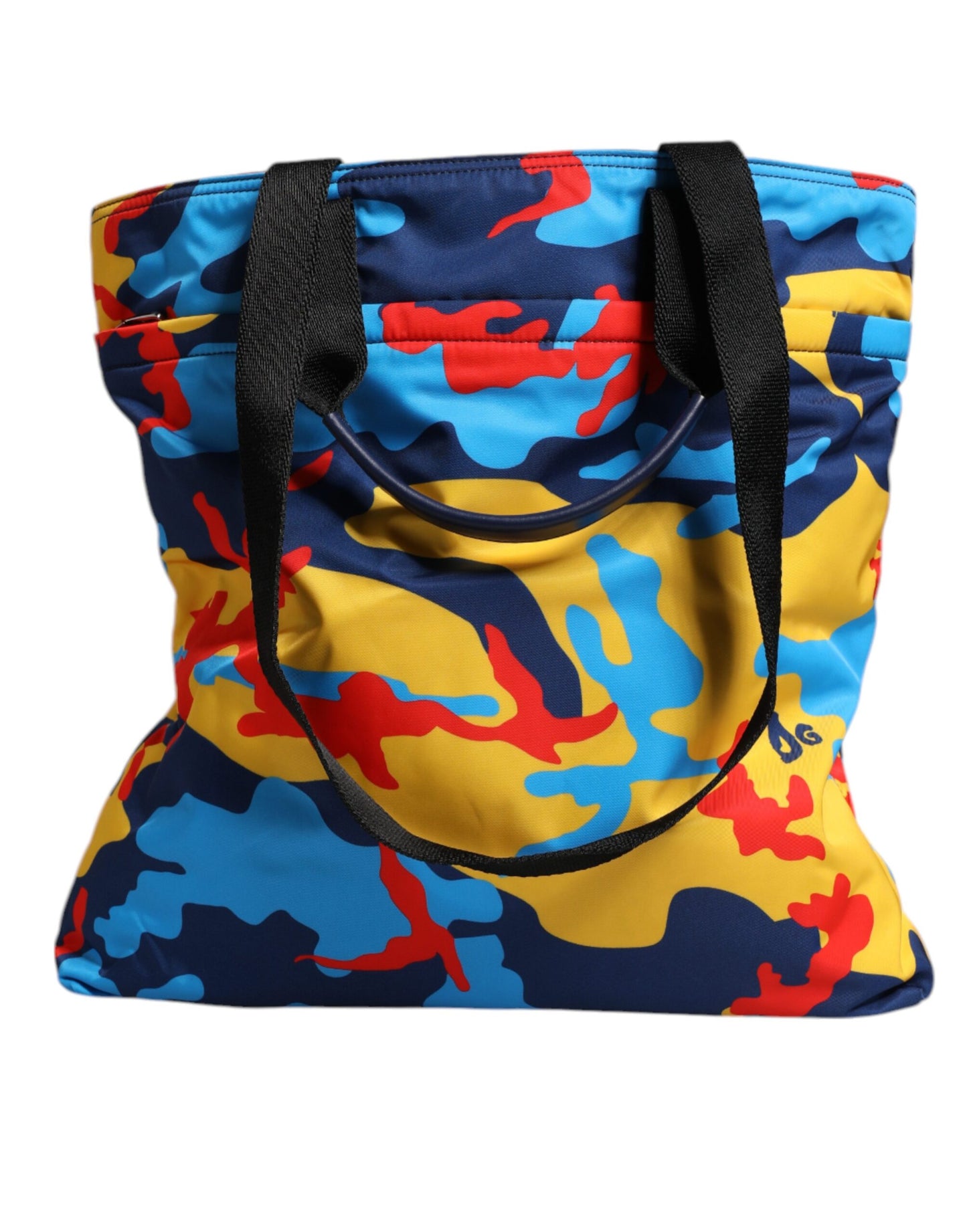 Bolsa de compras de nailon con estampado de camuflaje multicolor