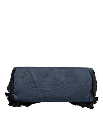 Mochila escolar de nailon negra con logotipo DG