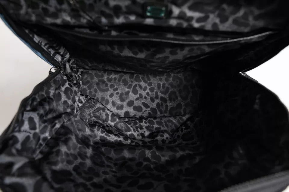 Mochila escolar de nailon negra con logotipo DG