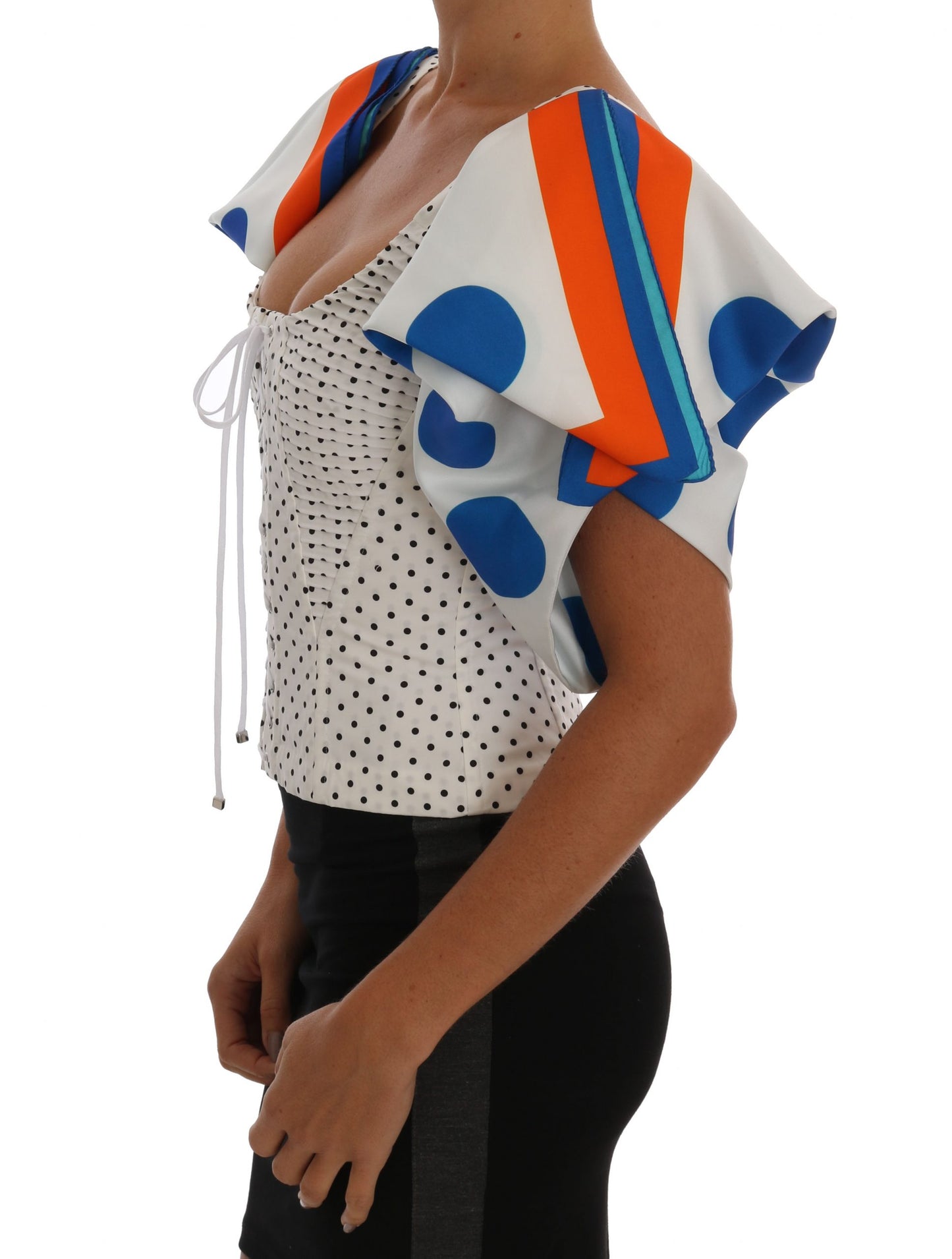 Elegante top bustier de lunares
