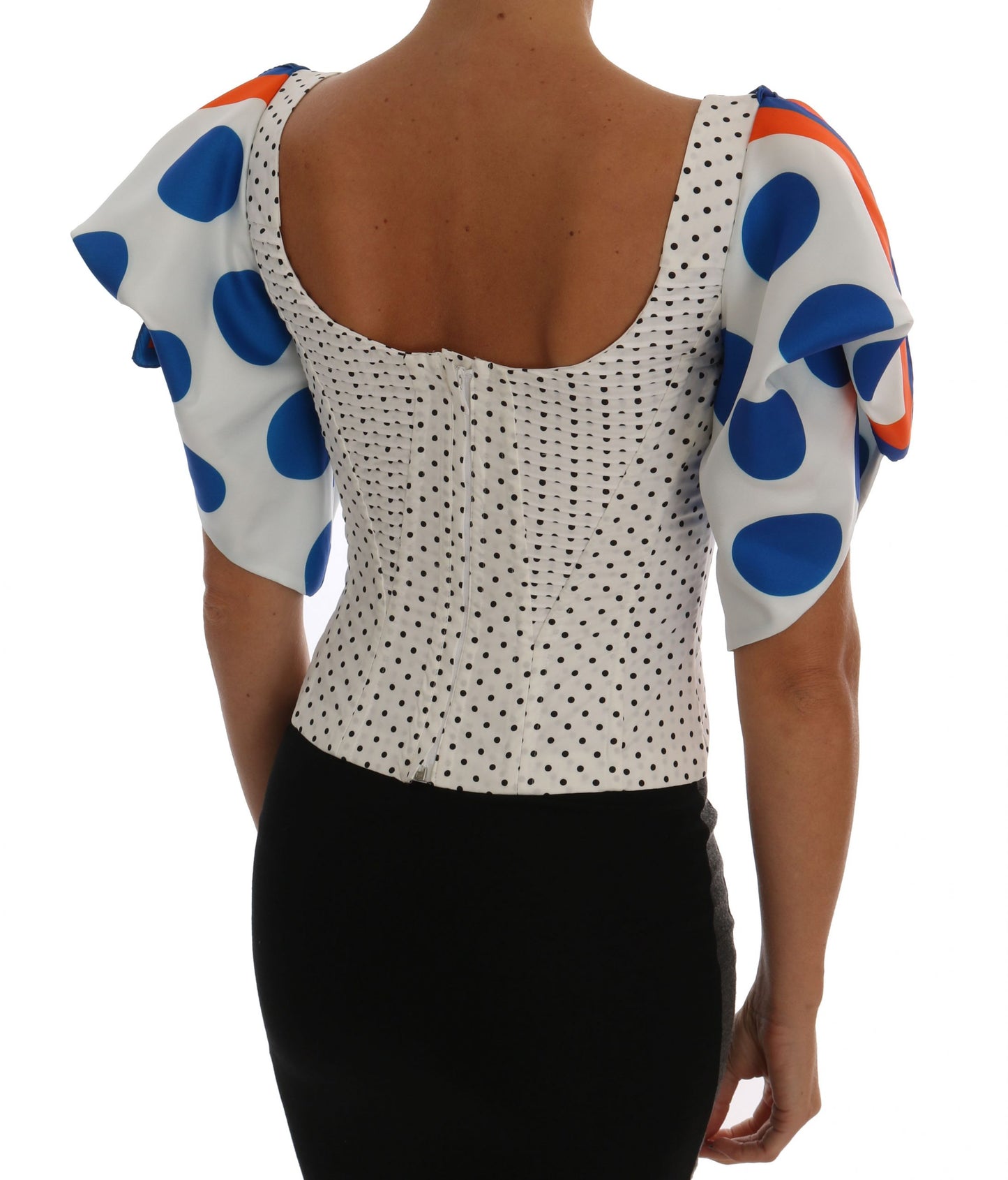 Elegante top bustier de lunares
