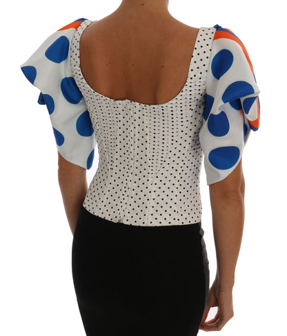Elegante top bustier de lunares