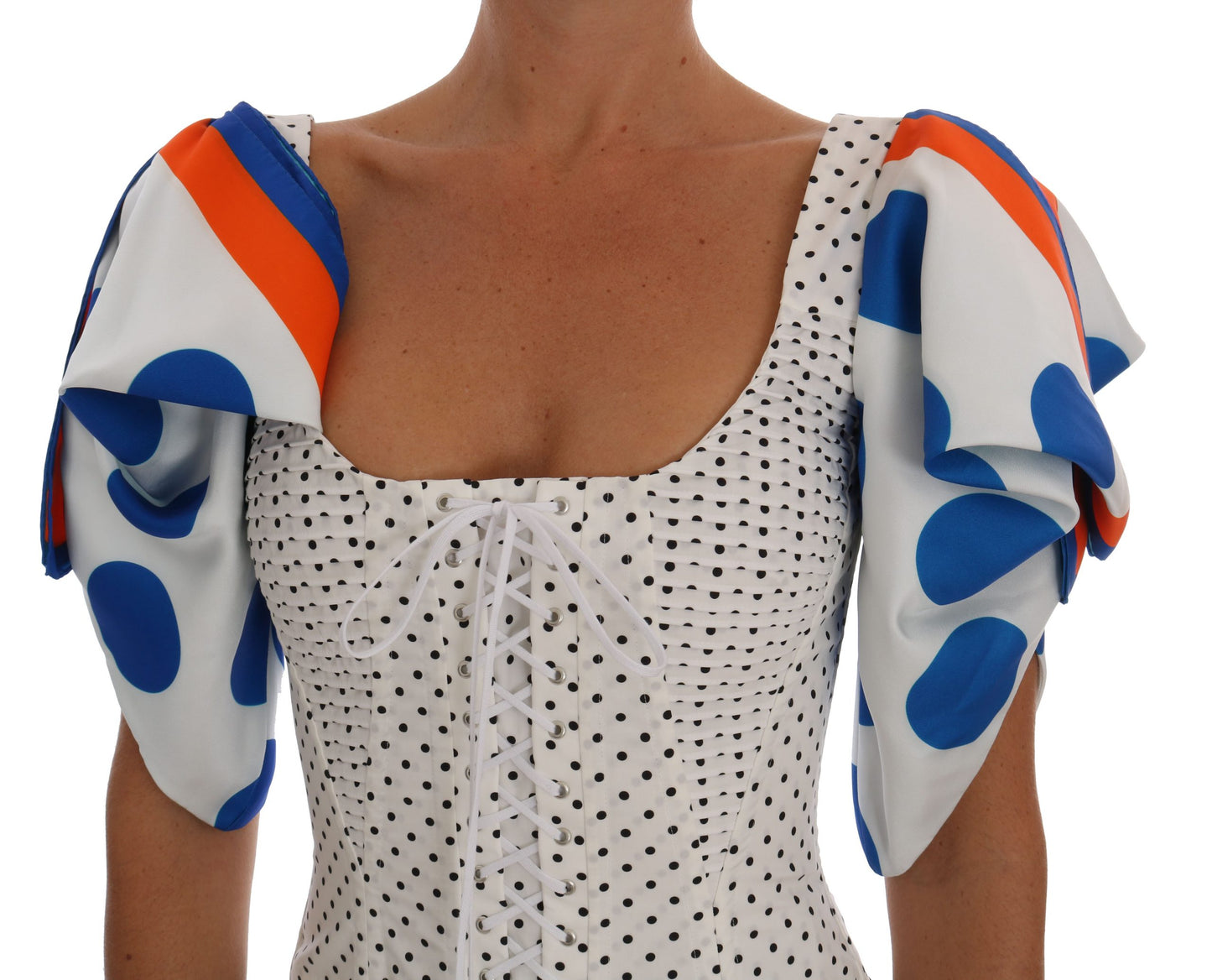 Elegante top bustier de lunares