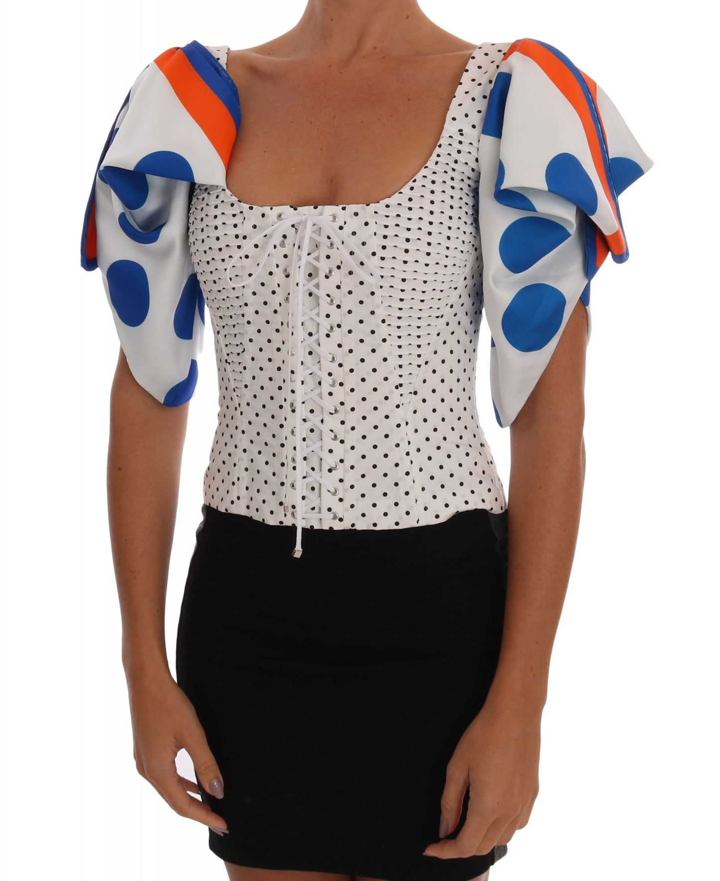 Elegante top bustier de lunares