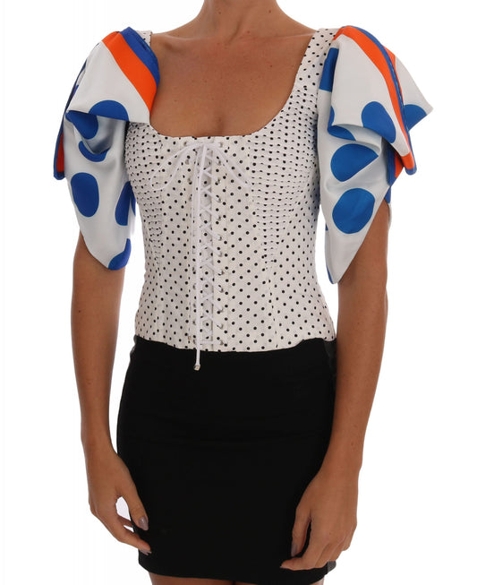 Elegante top bustier de lunares