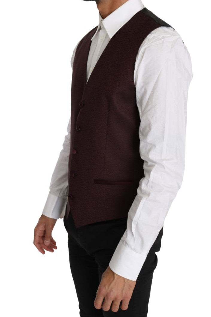 Chaleco formal elegante con estampado morado para hombre