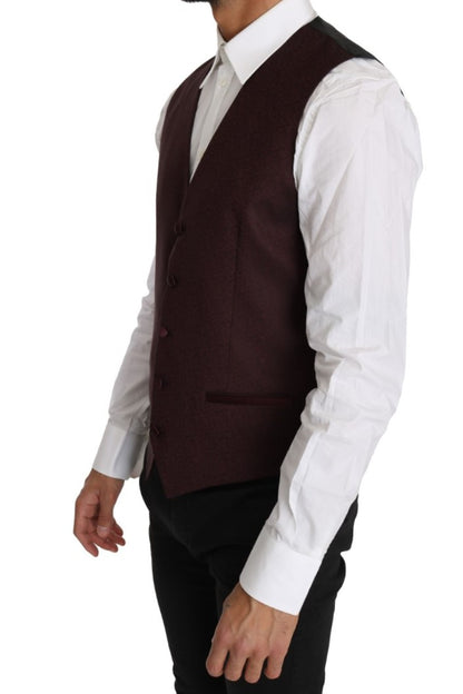 Chaleco formal elegante con estampado morado para hombre