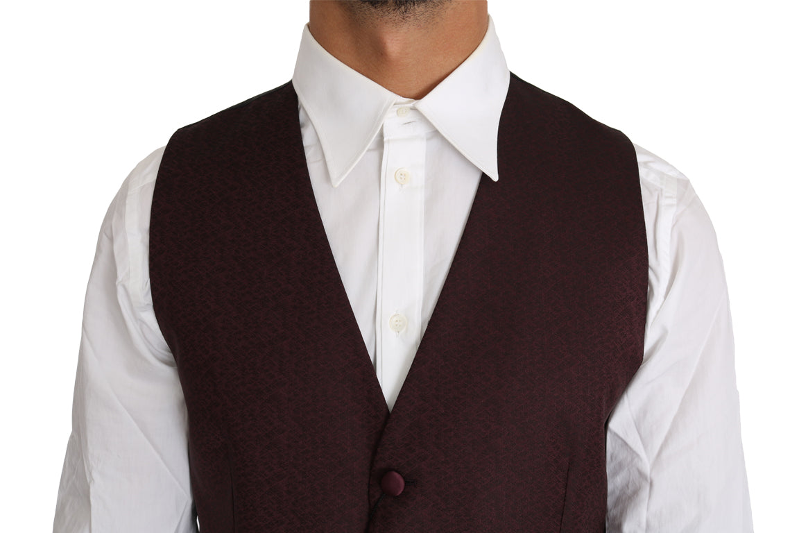 Chaleco formal elegante con estampado morado para hombre