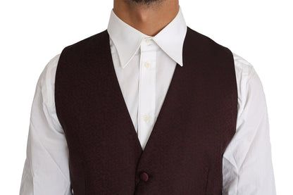 Chaleco formal elegante con estampado morado para hombre