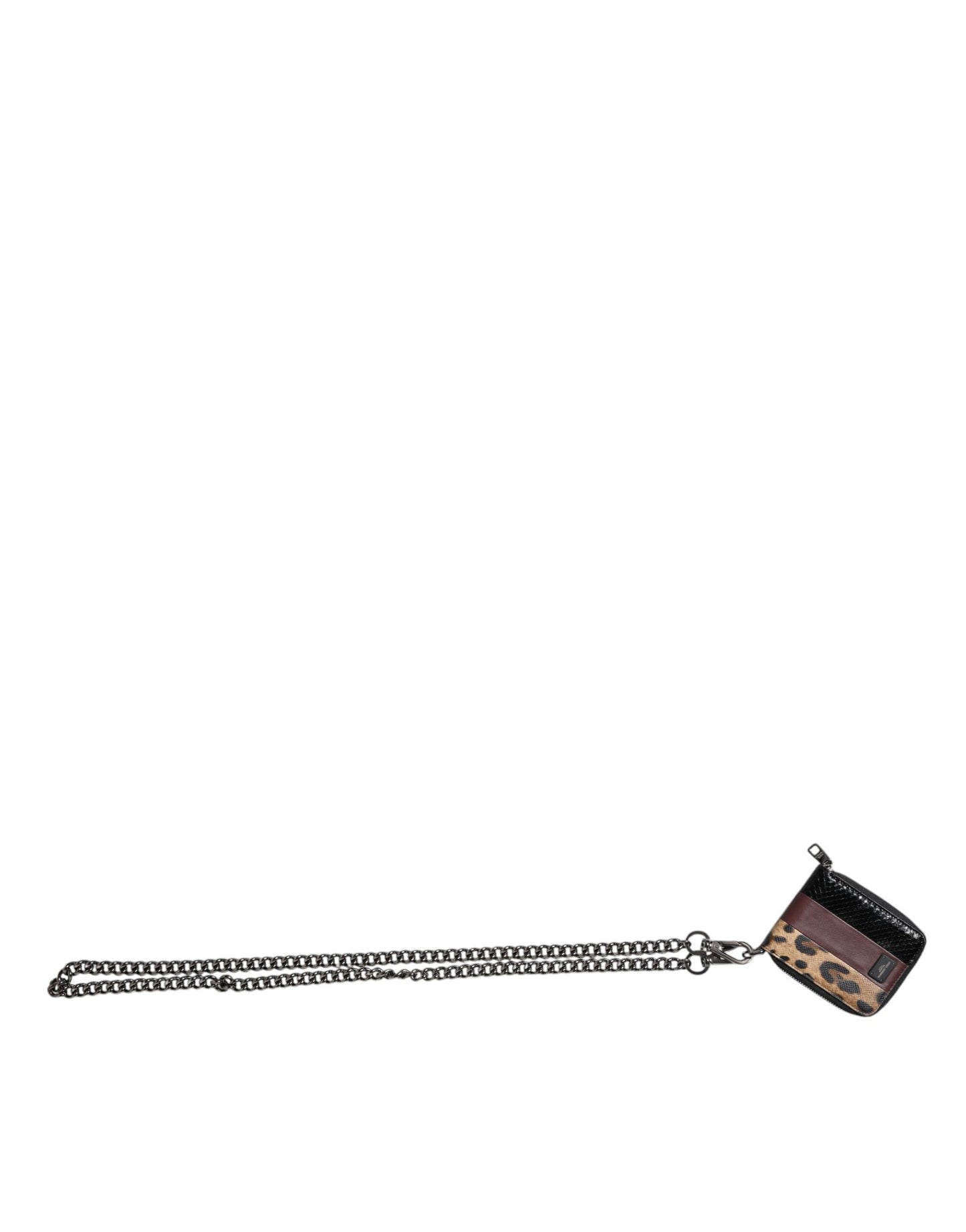 Cartera porta tarjetas plegable DG de piel de leopardo multicolor