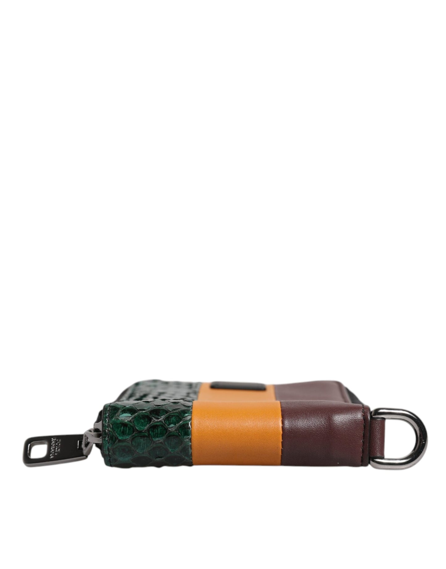 Cartera porta tarjetas plegable DG de piel exótica multicolor