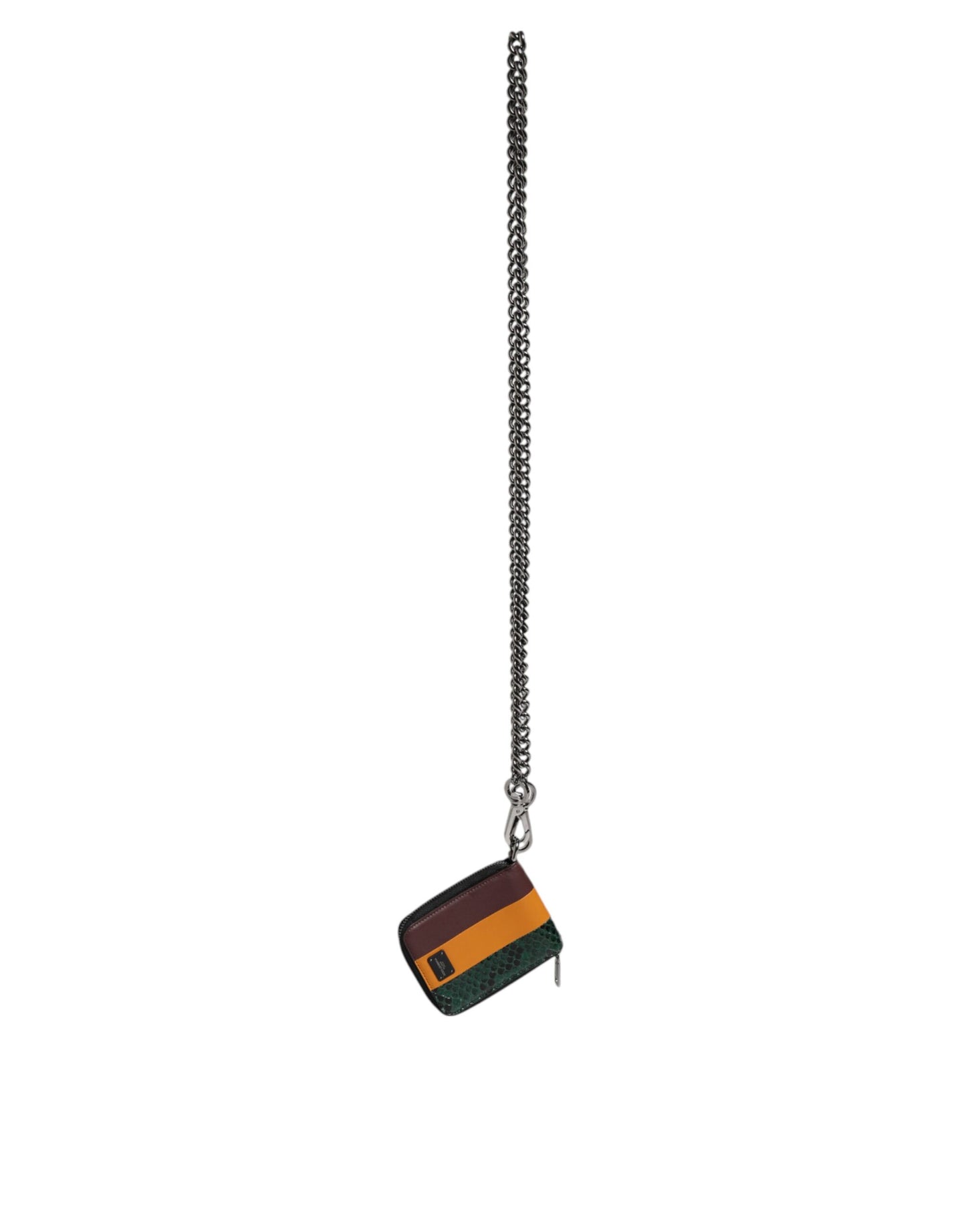 Cartera porta tarjetas plegable DG de piel exótica multicolor