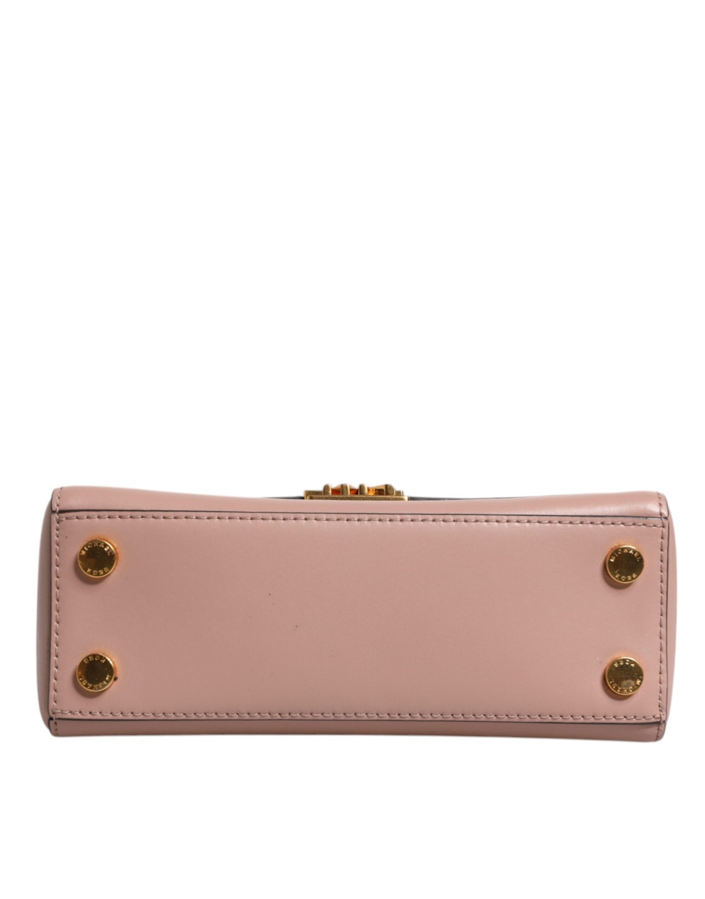 Bolso bandolera MINDY de piel rosa con placa del logotipo