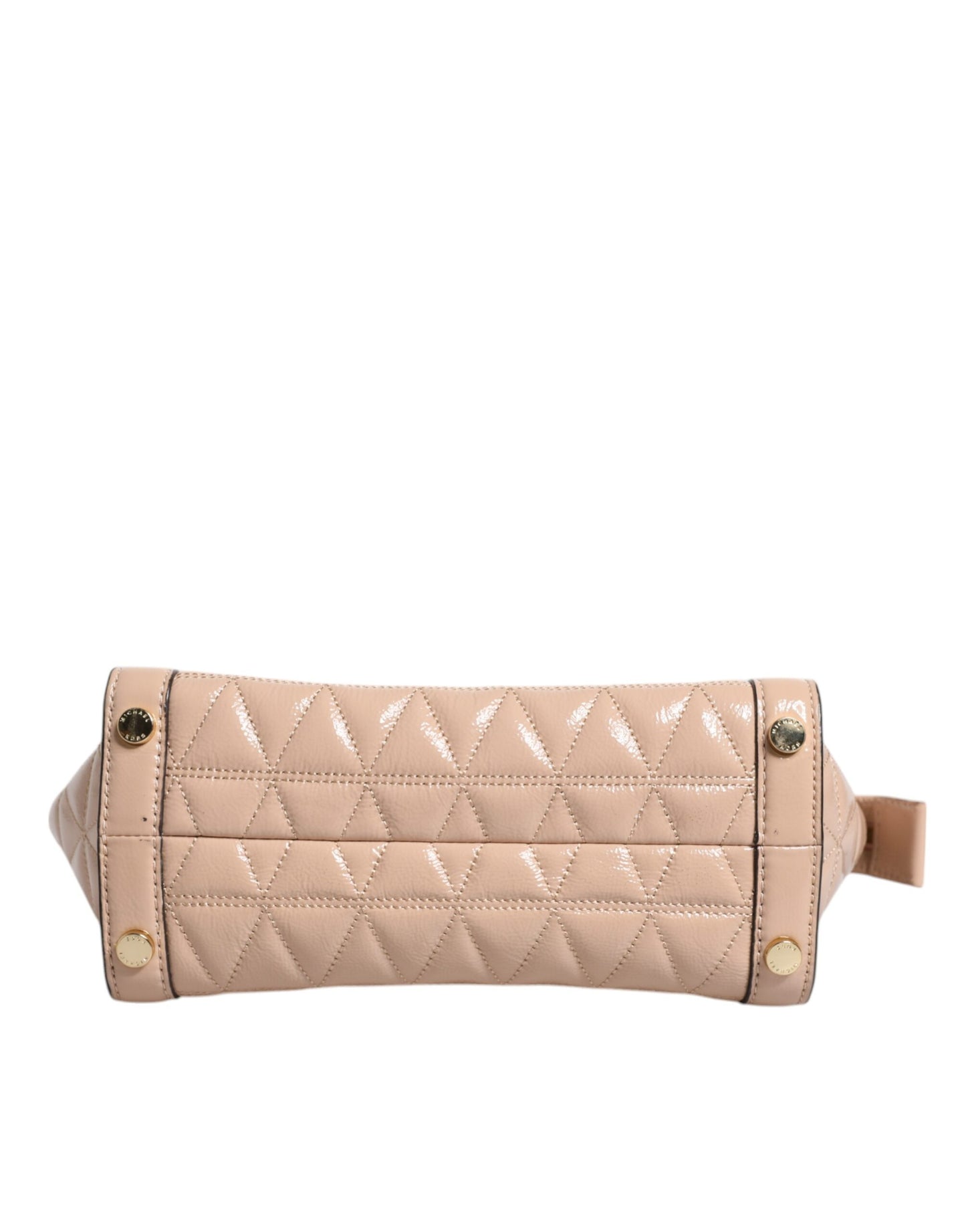 Bolso bandolera VIVIANNE de piel acolchada con logotipo en color melocotón