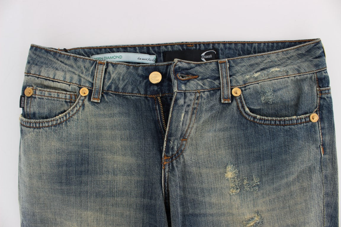 Vaqueros de cintura baja con pierna ancha y elegante