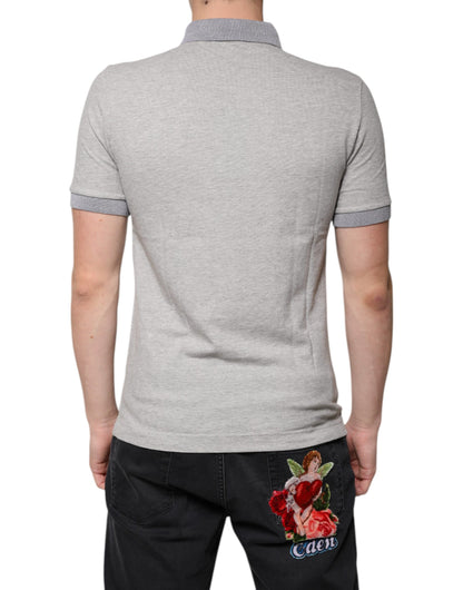 Polo de manga corta con cuello gris para hombre